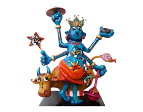 BB124<br>
Krishna - IV<br>
Painted Fibreglass<br>
17 x 10 x 19 inches<br>
Available