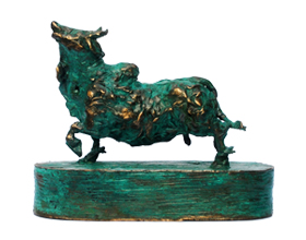 EL0041<br>
Bull - XI<br>
Bronze<br>
11.5 x 4.5 x 9 inches<br>
Available