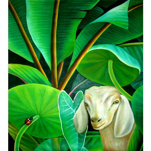 MN32 
Goat series – II 	
Oil on Canvas 	
30 x 24 inches 
Unavailable (Can be commissioned)