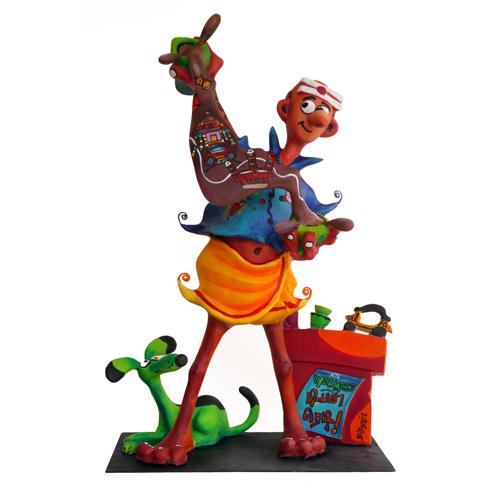 BB43 
Iyer Kaapi 	
Painted Fiberglass 	
20 x 10 x 29 inches 
Unavailable (Can be commissioned)