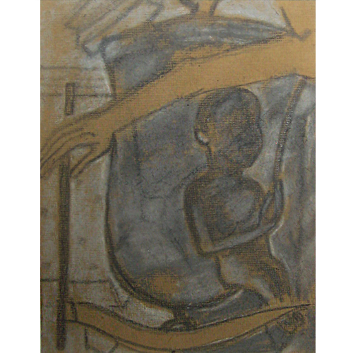 CD03 
Bell and child - II 
Charcoal and crayon on paper 
5 x 4 inches 
Unavailable (Can be commissioned)