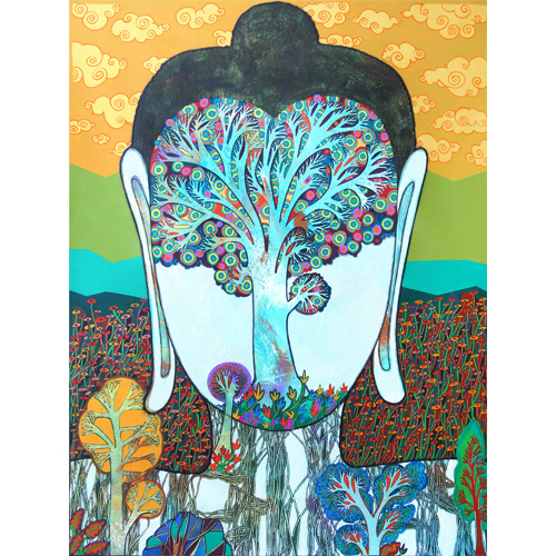 CM4 
Bodhi Tree - I 
Mixed media on canvas 
35 x 27 inches 
Unavailable (Can be commissioned)