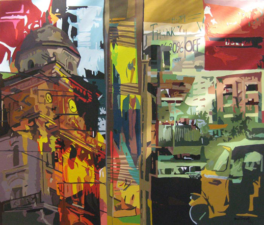 Fawad Tamkanat 
FT01 
Hyderabad 2011 
Acrylic on canvas 
47 x 40 inches 
Unavailable (Can be commissioned)