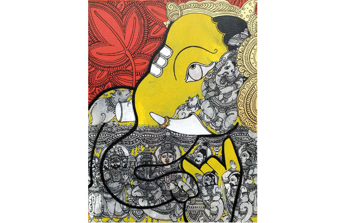 RG33
Ganesha - VI
Mixed Media on Canvas
18 x 14 inches
Unavailable (Can be commissioned)