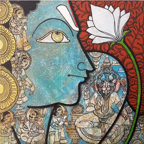 RG20 
Vishnu - VIII
12 x 12 inches
Mixed media on canvas
Unavailable (Can be commissioned)