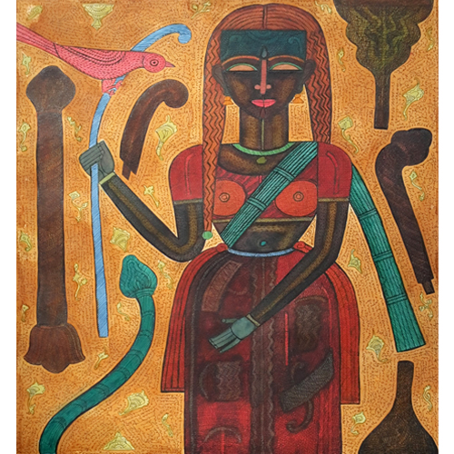 SU14
Woman with Bird - I 
Ink and photo color on paper
25 x 21 inches
Unavailable (Can be commissioned)