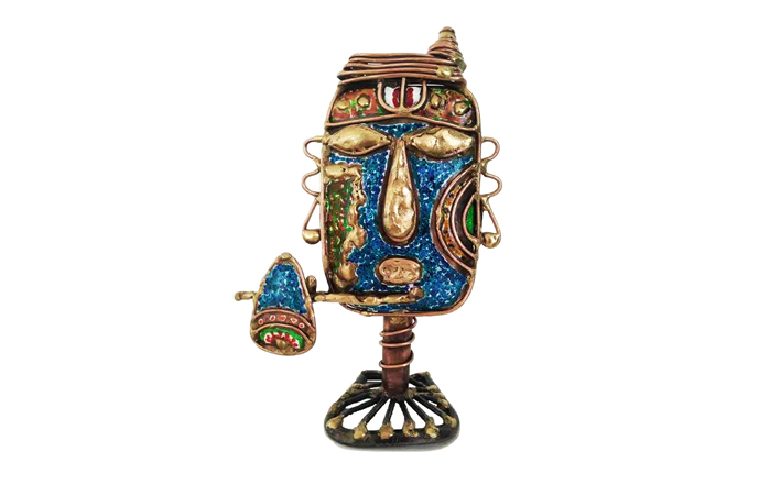 S.Hemalatha
HE0020
Krishna - III
Welded Copper Oxidized with Enamel
6 x 3 x 8.5 inches
Unavailable (Can be commissioned)