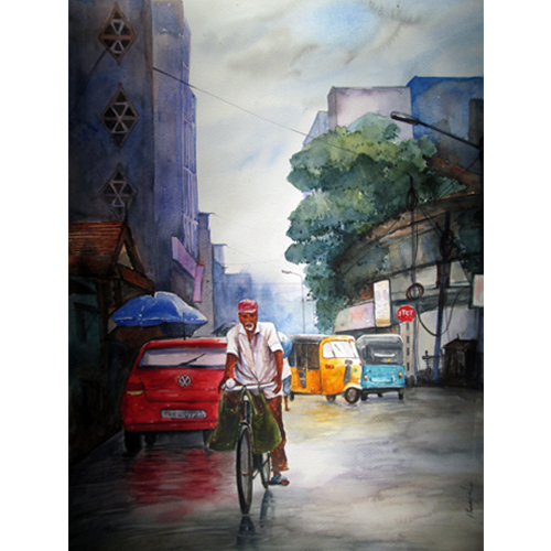 SP3 
Madras - a reflection - 3  
Watercolour on paper 
28 x 20 inches 
Unavailable (Can be commissioned)
