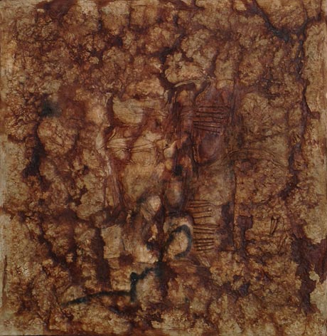 Saba Hasan 
SH01 
Parchment 
Mixed Media on Canvas 
54.6 x 56 inches 
Unavailable