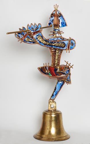 SN03 
Krishna - 2 
Welded copper, brass, bell metal and enamel 
Ht – 12 inches 
Unavailable