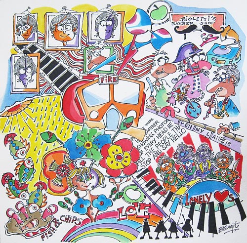 BB41 
Penny Lane 
Water color and Ink on Paper 
18 x 18 inches 
Unavailable (Can be commissioned)